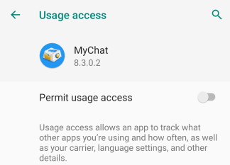 Alowing phone usage access in MyChat for Android Alowing phone usage access in MyChat for Android
