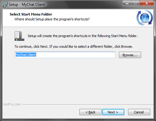 MyChat Client folder name in the "Start" menu MyChat Client folder name in the "Start" menu