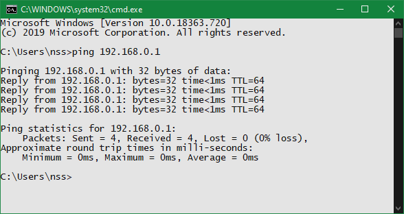Checking DNS server accessibility in Windows console