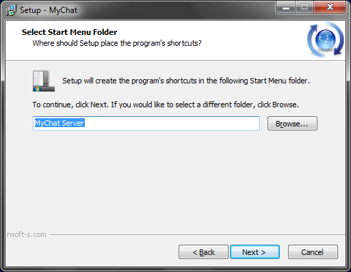 Folder name in the "Start" menu of MyChat intranet messenger