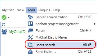 Searching tools in MyChat Client